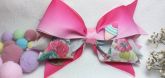 Presilha para cabelo laço rosa